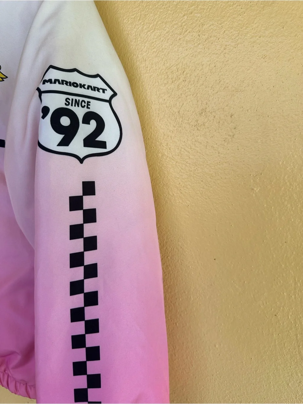 Mario Kart Kids Pink & White Gradient Bomber Jacket